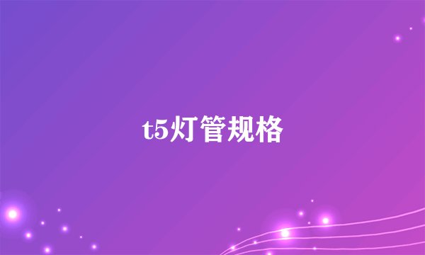 t5灯管规格
