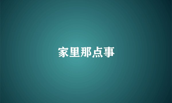 家里那点事