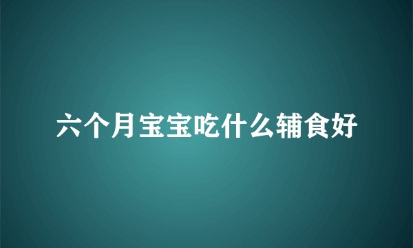 六个月宝宝吃什么辅食好