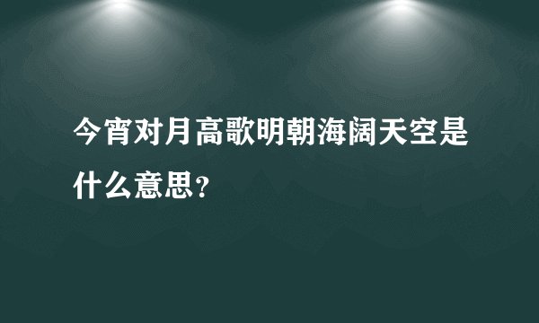今宵对月高歌明朝海阔天空是什么意思？