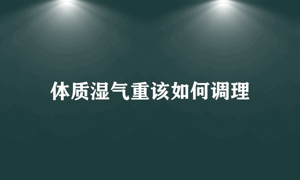 体质湿气重该如何调理