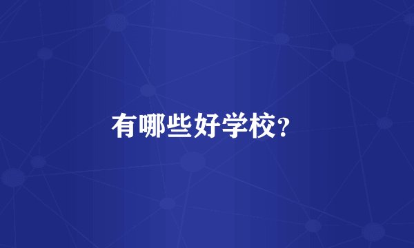 有哪些好学校?