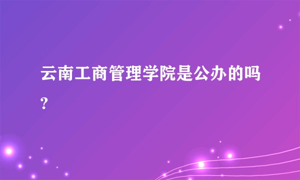 云南工商管理学院是公办的吗?