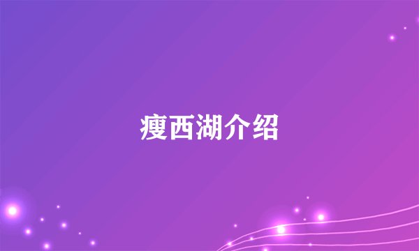 瘦西湖介绍