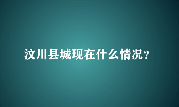 汶川县城现在什么情况？