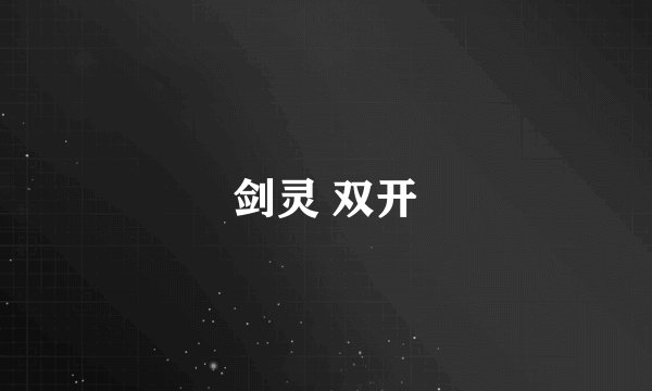 剑灵 双开