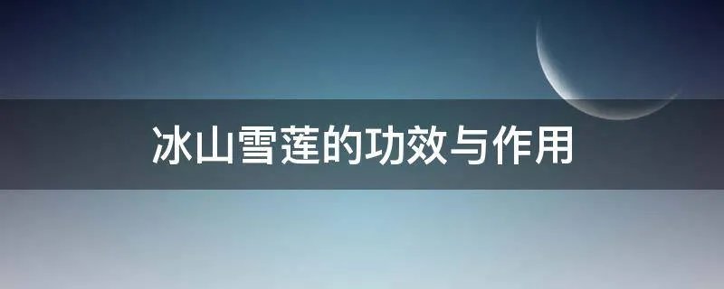 冰山雪莲的功效与作用