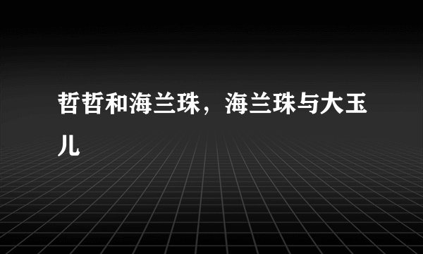 哲哲和海兰珠，海兰珠与大玉儿