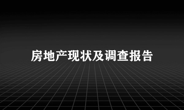 房地产现状及调查报告