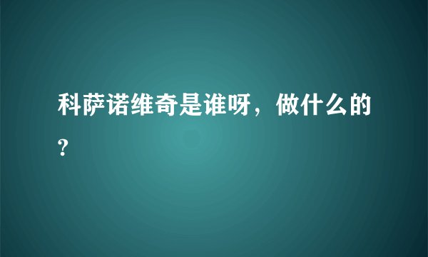 科萨诺维奇是谁呀,做什么的?