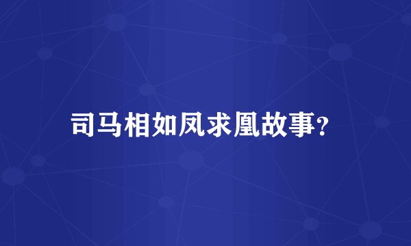 司马相如凤求凰故事?