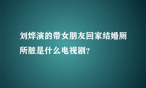 刘烨演的带女朋友回家结婚厕所脏是什么电视剧？