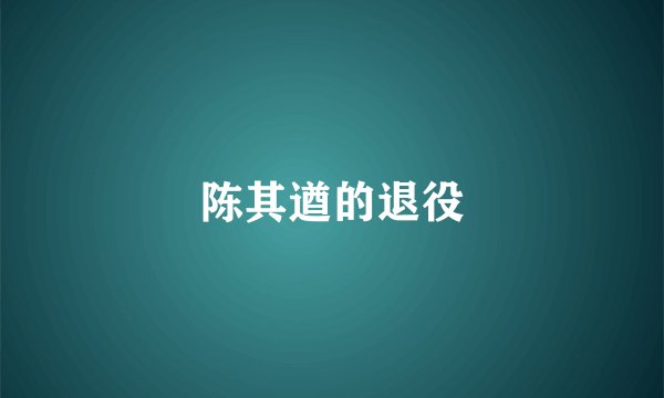 陈其遒的退役