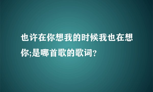 也许在你想我的时候我也在想你;是哪首歌的歌词？
