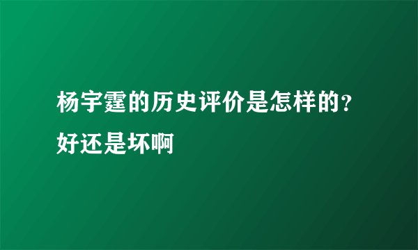 杨宇霆的历史评价是怎样的?好还是坏啊
