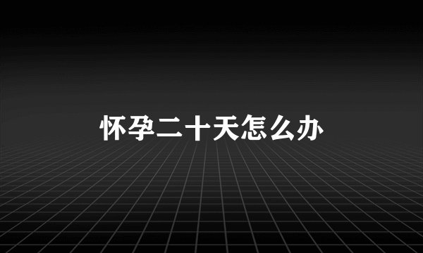 怀孕二十天怎么办