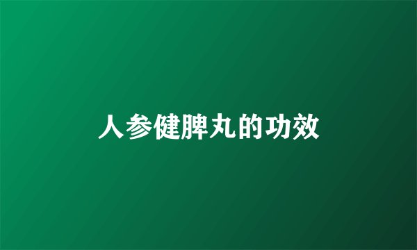 人参健脾丸的功效