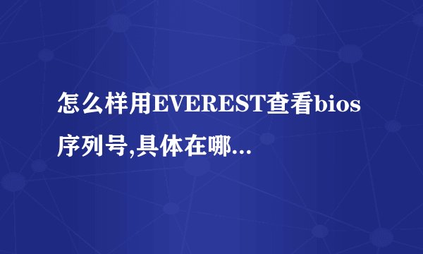 怎么样用EVEREST查看bios序列号,具体在哪里。如果不能查,用其他什么软件能查,怎么查?