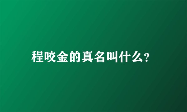 程咬金的真名叫什么？