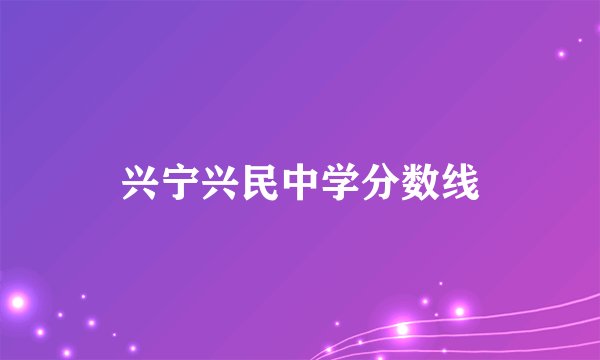 兴宁兴民中学分数线
