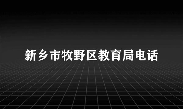 新乡市牧野区教育局电话