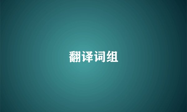 翻译词组
