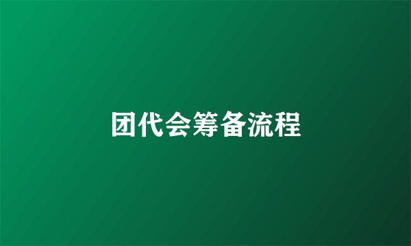 团代会筹备流程