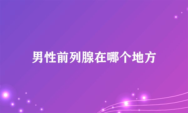 男性前列腺在哪个地方