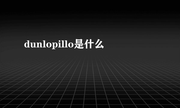 dunlopillo是什么