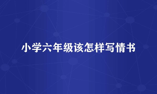 小学六年级该怎样写情书