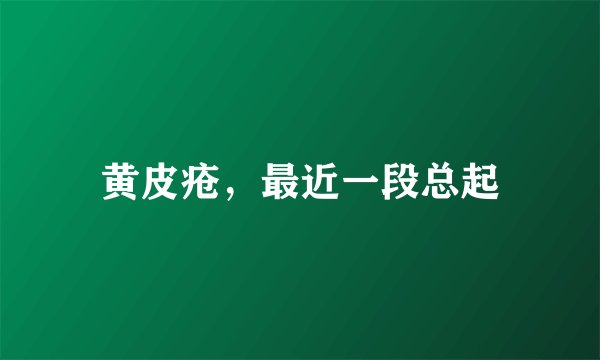 黄皮疮，最近一段总起