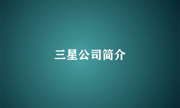 三星公司简介