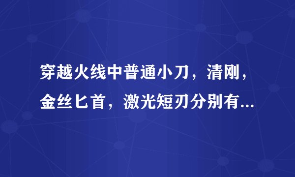 穿越火线中普通小刀，清刚，金丝匕首，激光短刃分别有什么区别？