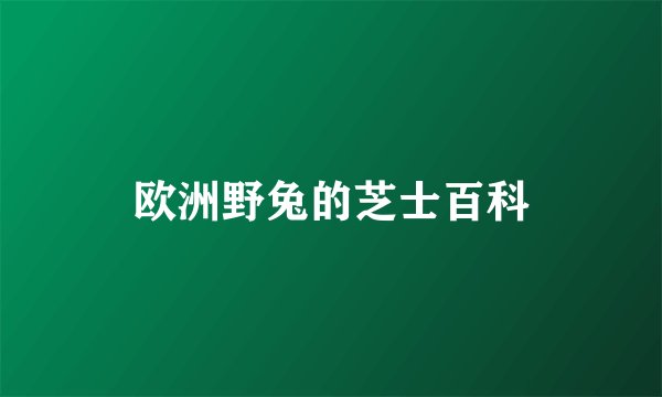 欧洲野兔的芝士百科