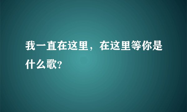 我一直在这里,在这里等你是什么歌?