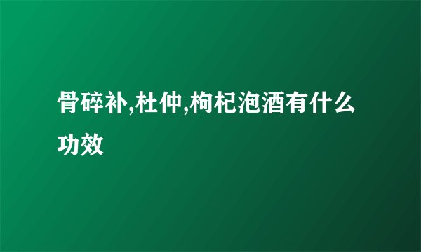 骨碎补,杜仲,枸杞泡酒有什么功效