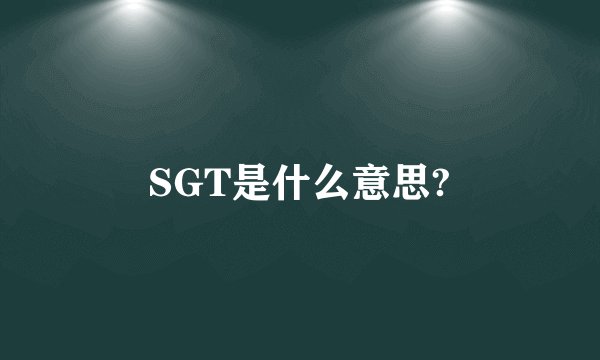 SGT是什么意思?