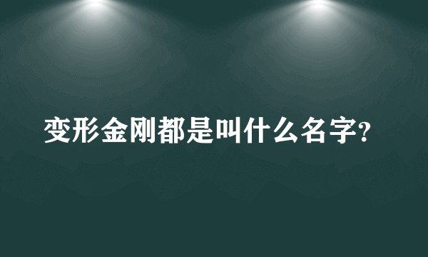 变形金刚都是叫什么名字？