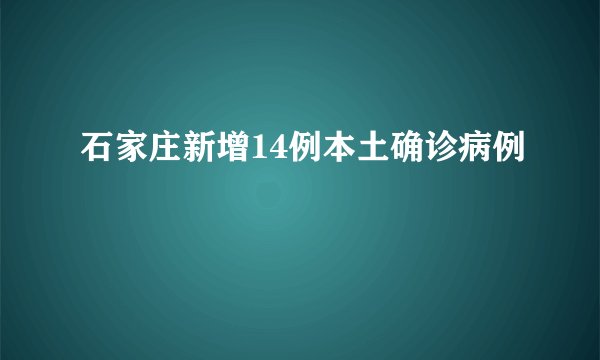 石家庄新增14例本土确诊病例