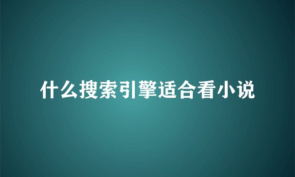 什么搜索引擎适合看小说