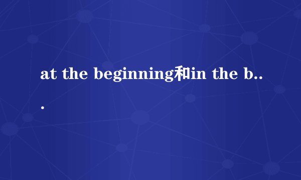 at the beginning和in the beginning有什么区别？