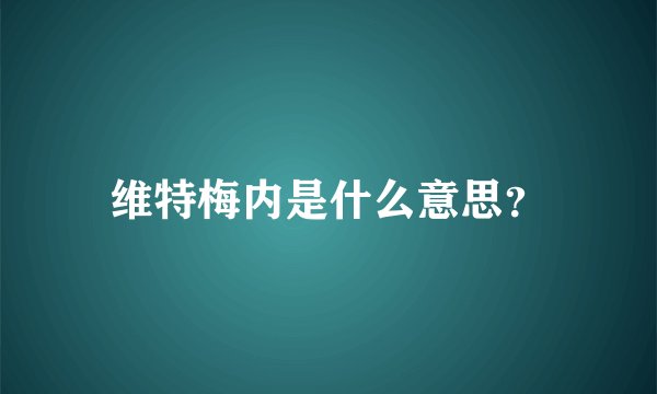 维特梅内是什么意思？
