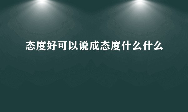 态度好可以说成态度什么什么