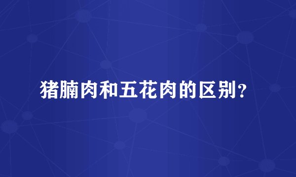 猪腩肉和五花肉的区别？