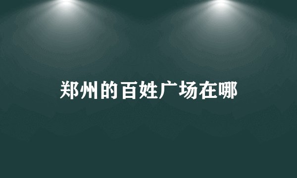郑州的百姓广场在哪