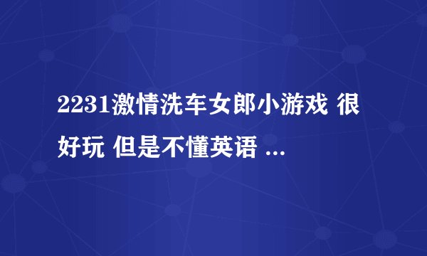2231激情洗车女郎小游戏 很好玩 但是不懂英语 很多命令不知道怎么用！