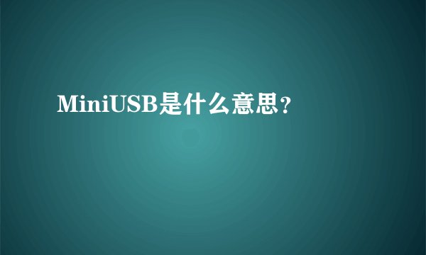 MiniUSB是什么意思?