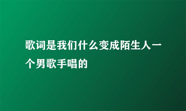 歌词是我们什么变成陌生人一个男歌手唱的