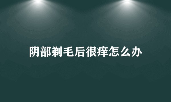阴部剃毛后很痒怎么办