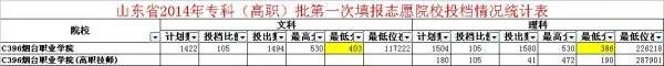 烟台职业学院录取分数线是多少